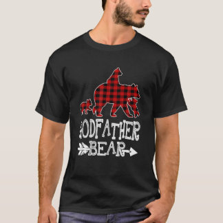 Godvater Bear Three Cubs Red Kariert Mama Weihnach T-Shirt