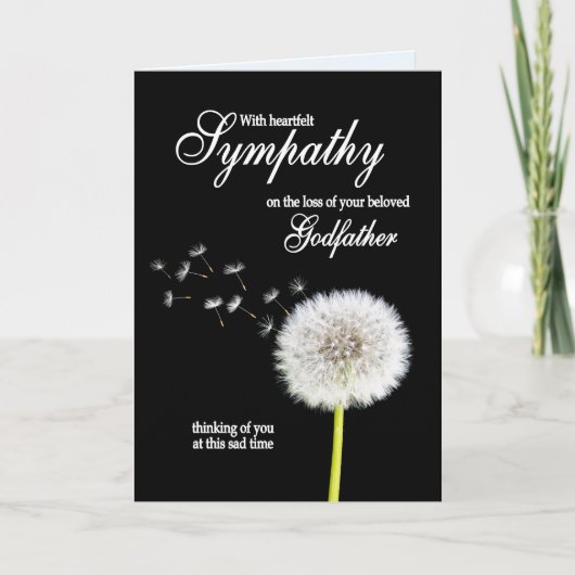 GodVater Beileid Dandelion Clock Karte (Vorderseite)