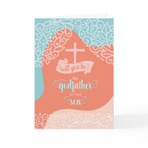 Godvater bitten Orange und Blau mit Kreuz