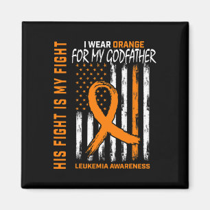 Godvater Leukemia Cancer Awareness American Flag Magnet