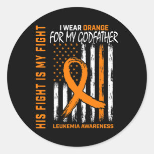 Godvater Leukemia Cancer Awareness American Flag Runder Aufkleber