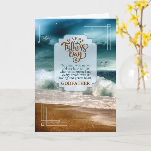Godvater Sentimental Crashing Waves Vatertag Karte (Gelbe Blume)