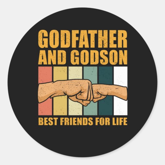 Godvater und Godson Beste Lebensfreunde | Geschenk Runder Aufkleber (Vorderseite)
