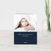 Godvater-Vorschlag | Navy Blue 2 Foto Karte (Rückseite)