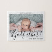 Godvater Vorschlag Simple Modern Script Baby Foto Puzzle (Horizontal)