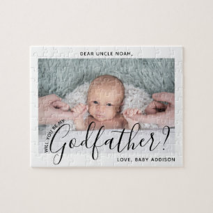 Godvater Vorschlag Simple Modern Script Baby Foto Puzzle