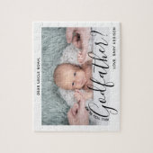 Godvater Vorschlag Simple Modern Script Baby Foto Puzzle (Vertikal)