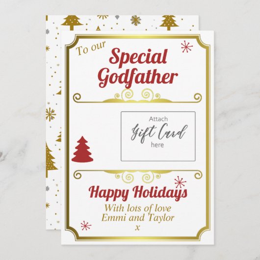 Godvater Weihnachtskartenhalter Feiertagskarte (Vorne/Hinten)