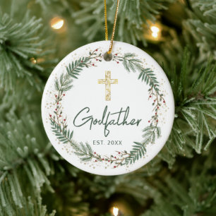 GodVater Weihnachtskranz Keramik Ornament