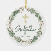 GodVater Weihnachtskranz Keramik Ornament (Vorne)
