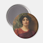 Godward Contemplation CC0627 Round Art Magnet (Vorderseite/Rückseite)