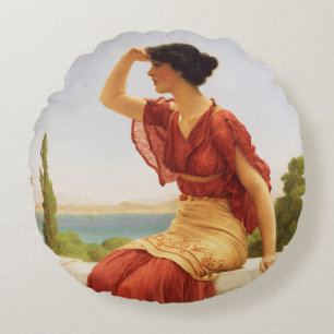 Godward Das Signal Schöne Frauenporträt Kunst Rundes Kissen