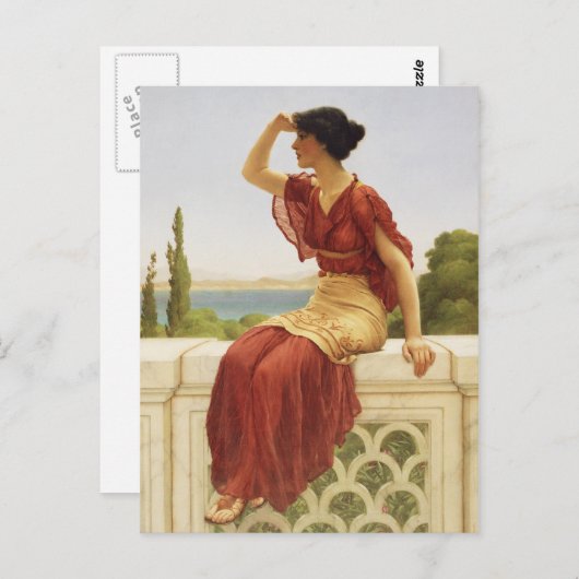 Godward Das Signal Schöne Portrait-Frau Kunst Postkarte (Vorne/Hinten)