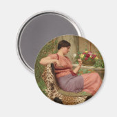 Godward Die Zeit der Rose CC0628 Round Art Magnet (Vorderseite/Rückseite)