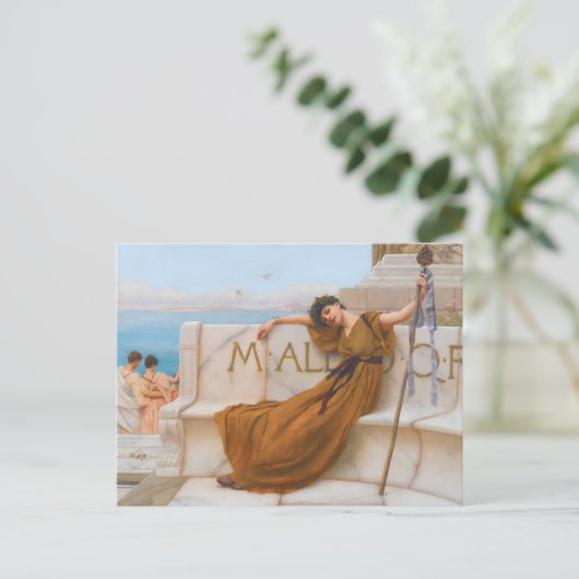 Godward Priestess of Bacchus Painting Postkarte (Stehend Vorderseite)