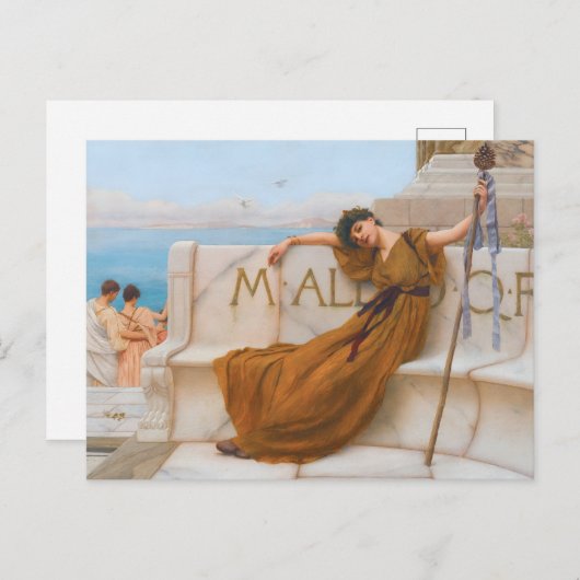 Godward Priestess of Bacchus Painting Postkarte (Vorne/Hinten)