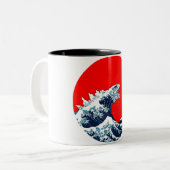 Godzila-Welle Zweifarbige Tasse (Vorderseite Links)