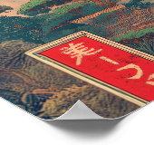 Godzilla Asian Monster Lizard Retro SciFi Bold Poster (Ecke)