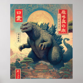 Godzilla Asian Monster Lizard Retro SciFi Bold Poster
