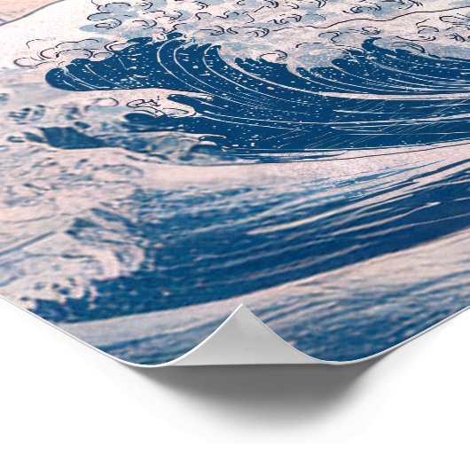 Godzilla Blue Asian Monster Lizard Bold Retro Fun Poster (Ecke)