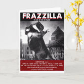 Godzilla Cat Grußkarte Karte (Gelbe Blume)