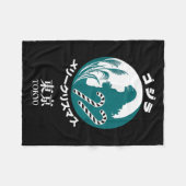 Godzilla Merry Christmas Tokyo Illustration Retro  Fleecedecke (Vorderseite (Horizontal))
