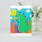 Godzilla stellt Lebensfragen Karte (Stehend Vorderseite)
