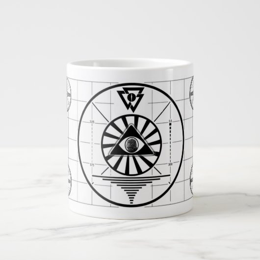 Godzilla TV-Testbild Jumbo-Tasse (Vorderseite)
