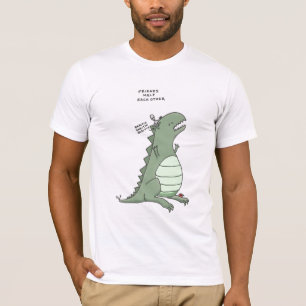 godzilla und ein alien: Freundhilfe T-Shirt