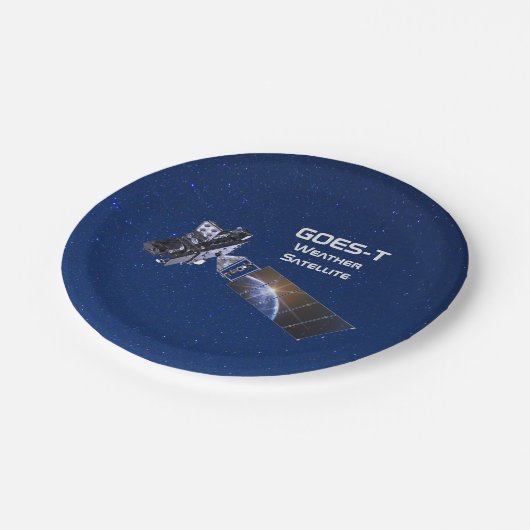 GOES-T-Wettersatellite Pappteller (Schrägansicht)