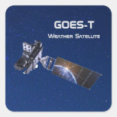 GOES-T-Wettersatellite Quadratischer Aufkleber (Vorderseite)