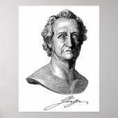 Goethe Bust mit Unterschrift Poster (Vorne)