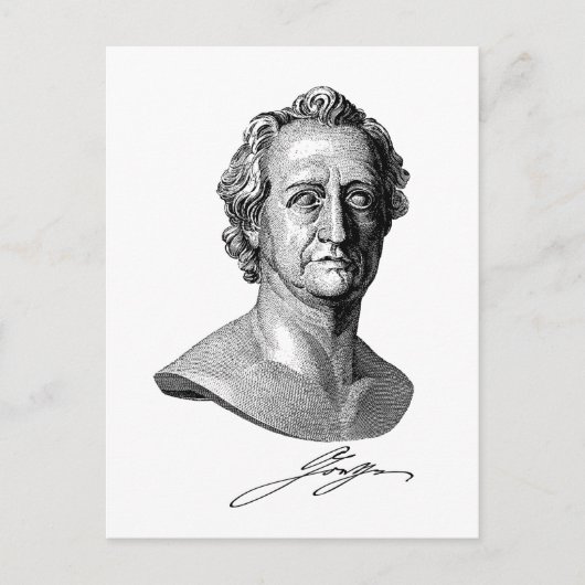 Goethe Bust mit Unterschrift Postkarte (Vorderseite)