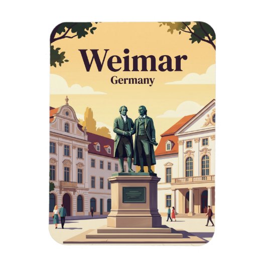 Goethe-Schiller-Denkmal, Weimar, Thüringen, Deutsc Magnet (Vertikal)