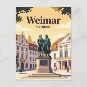 Goethe-Schiller-Denkmal, Weimar, Thüringen, Deutsc Postkarte