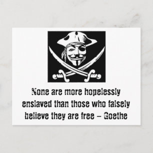 Goethe Zitat mit anonymen Piraten Postkarte