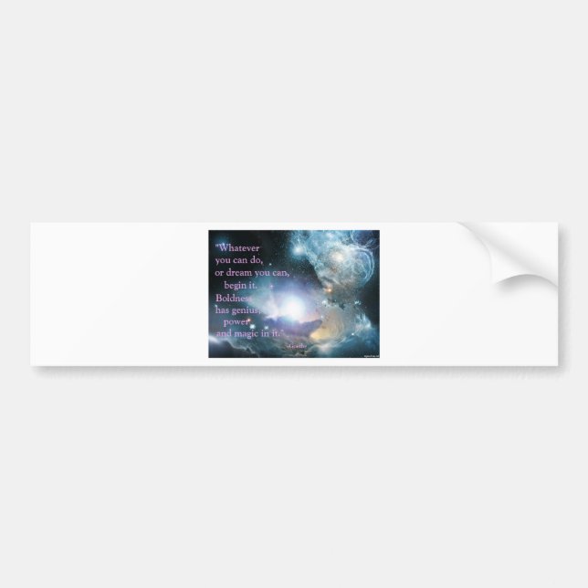 Goethe Zitat mit Nebula Autoaufkleber (Vorne)