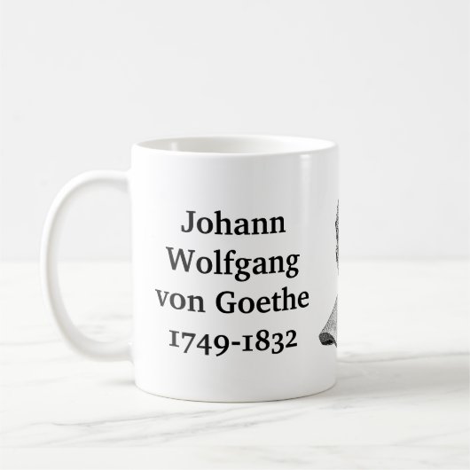 Goethe Zitat von Lesern Kaffeetasse (Links)
