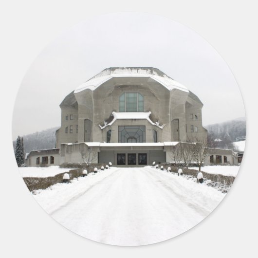 Goetheanum, Dornach, Basel, Schweiz Runder Aufkleber (Vorderseite)
