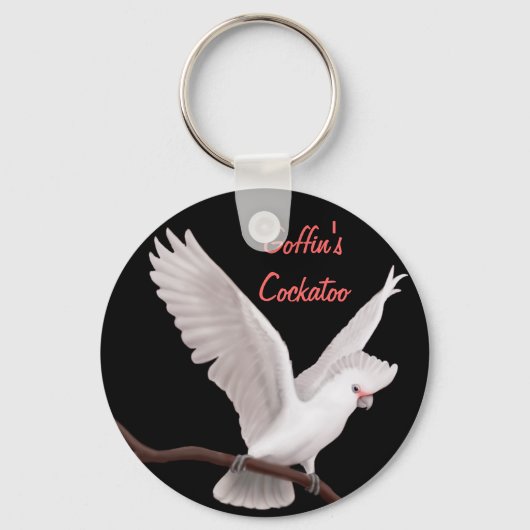 Goffin's Cockatoo Anpassbarer Schlüsselanhänger (Vorderseite)