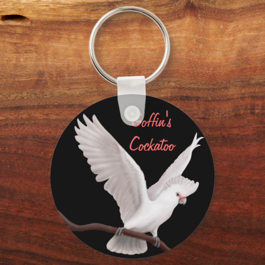 Goffin's Cockatoo Anpassbarer Schlüsselanhänger (Vorderseite)
