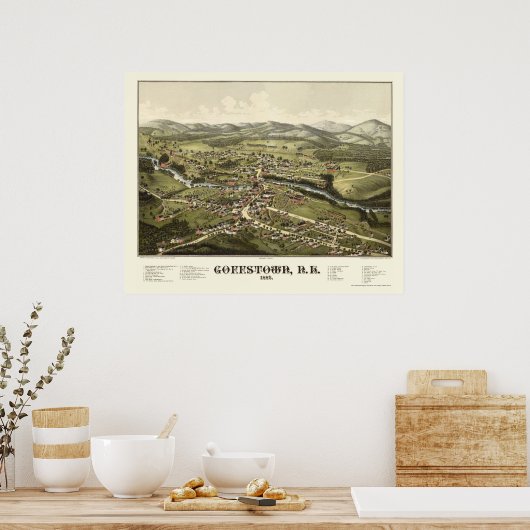 Goffstown, NH Panoramic Map - 1887 Poster (Küche)