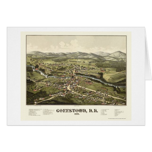 Goffstown, panoramische Karte NH - 1887 (Vorderseite (Horizontal))