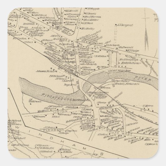 Goffstown PO, Pelham Quadratischer Aufkleber (Vorderseite)