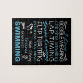 Goggle Wearing Lap Timing Dreh, Schwimmen zu mache Puzzle (Horizontal)