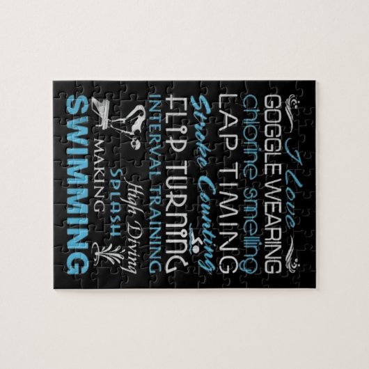 Goggle Wearing Lap Timing Dreh, Schwimmen zu mache Puzzle (Horizontal)