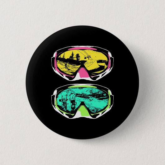 Goggles Snow Mountain Snowboard Button (Vorderseite)