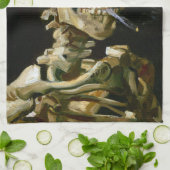 Gogh Head of a Skeleton with a Burning Cigarette Geschirrtuch (Gefaltet)
