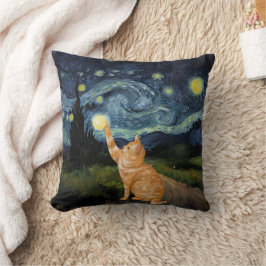 Gogh Kitty Starry Night Cat Kissen