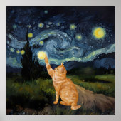 Gogh Kitty Starry Night Cat Poster (Vorne)